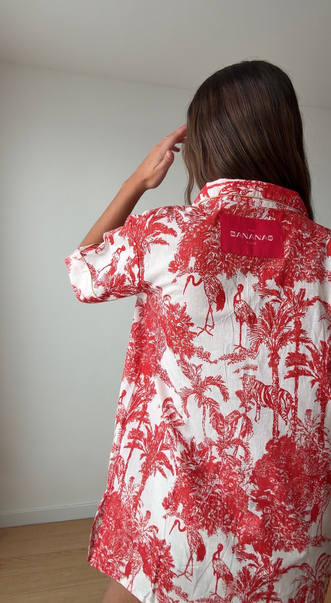 Long shirt - Red garden