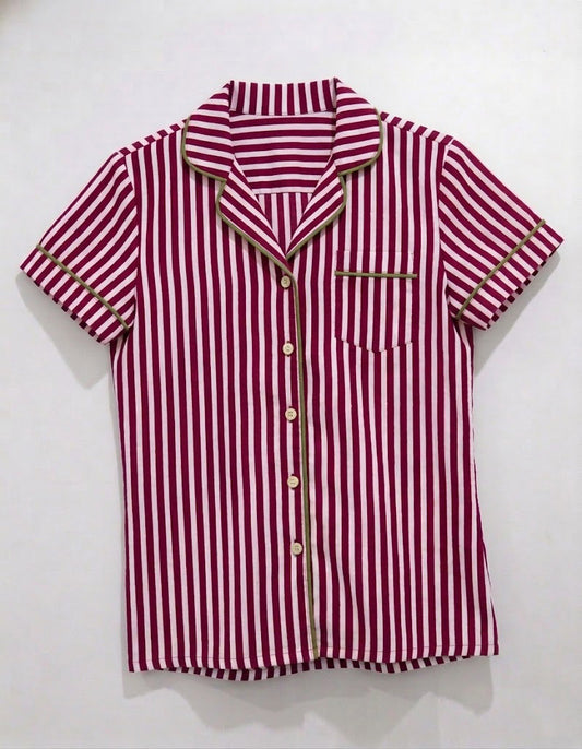 Long shirt - Rayas tinto