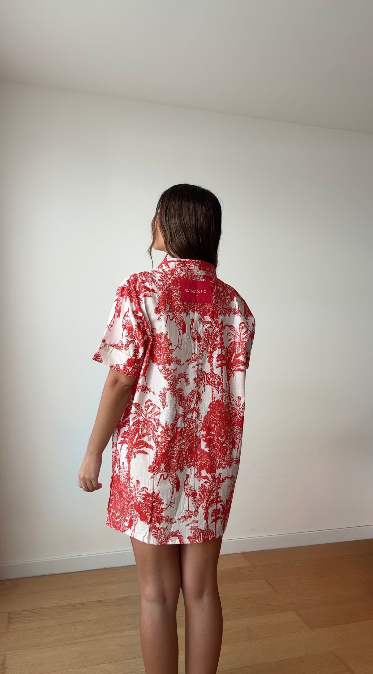 Long shirt - Red garden