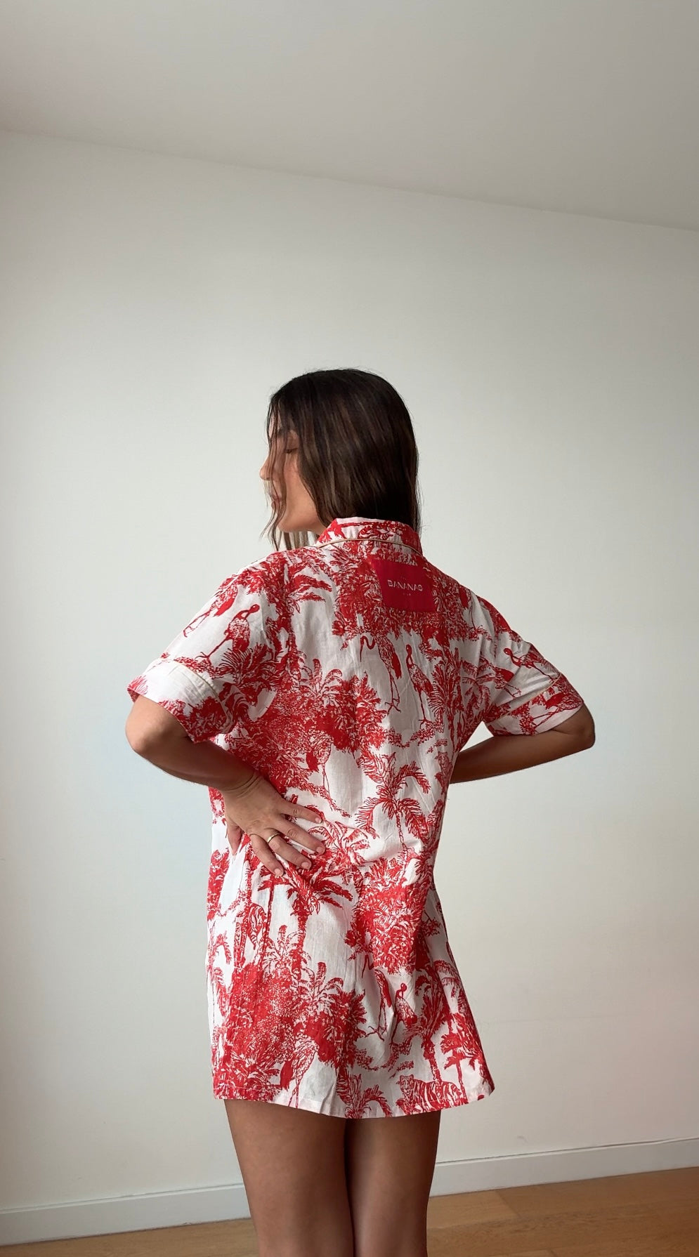 Long shirt - Red garden